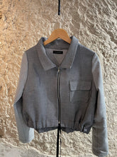 Lade das Bild in den Galerie-Viewer, Kurzjacke Schwarz/Weiss mit Reißverschluss in Bio Baumwolle