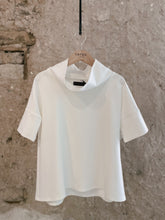 Lade das Bild in den Galerie-Viewer, Oberteil mit halsfernem Kragen und Armbündchen